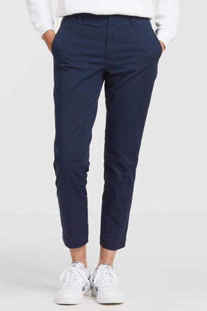 cropped slim fit broek donkerblauw