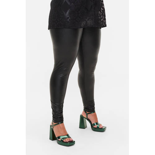 Zizzi Plus Size gecoate legging Vana zwart afbeelding