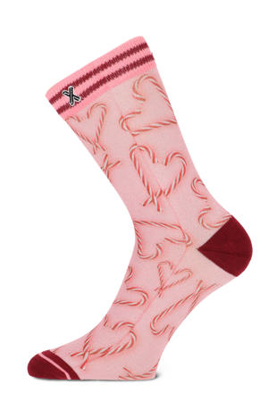 sokken Xmas Love met all-over print roze