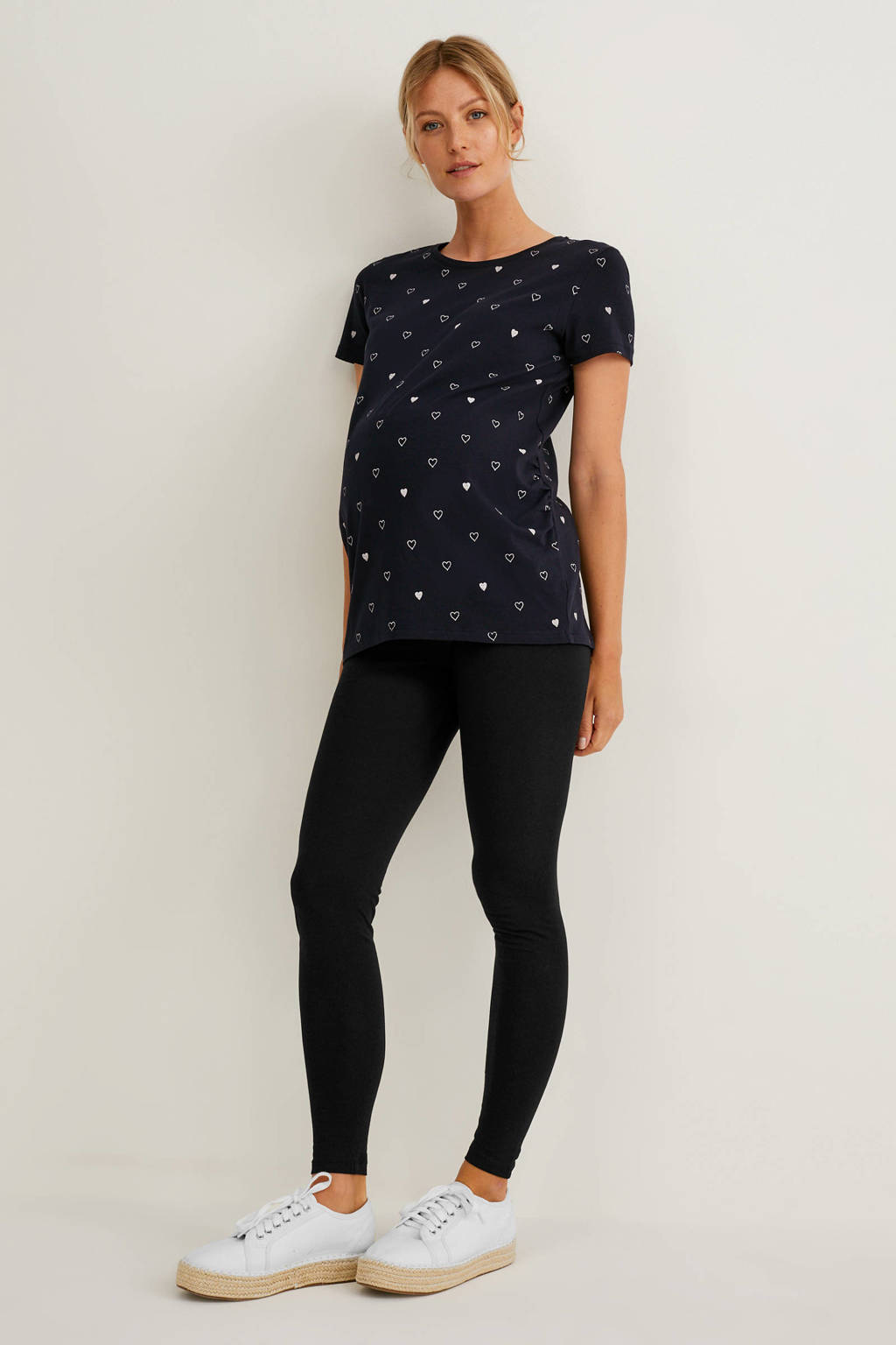 C&A zwangerschapsshirt - set van 2 zwart/lichtroze, Zwart/roze
