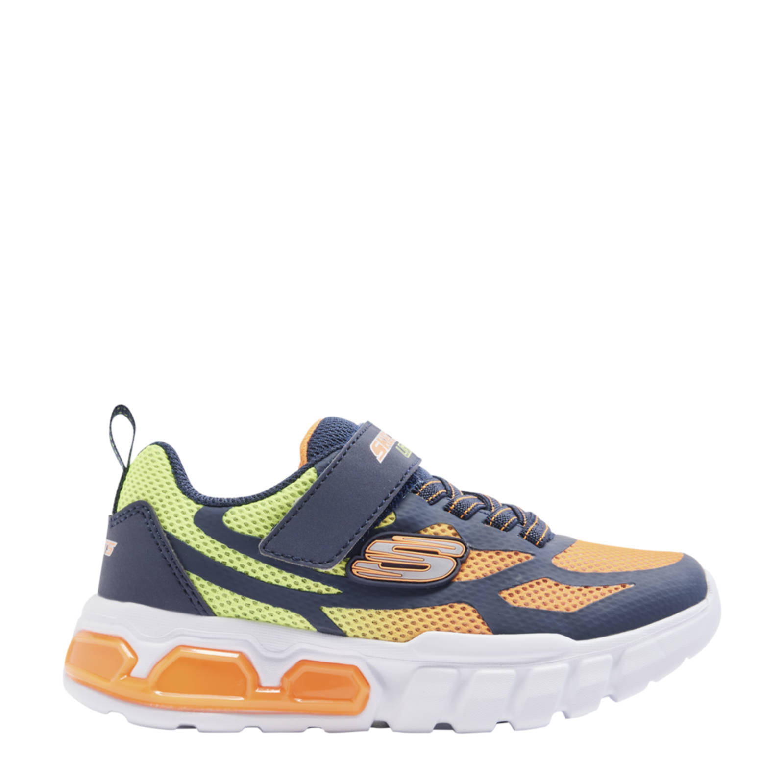 Skechers sneakers met lichtjes donkerblauw/oranje | wehkamp