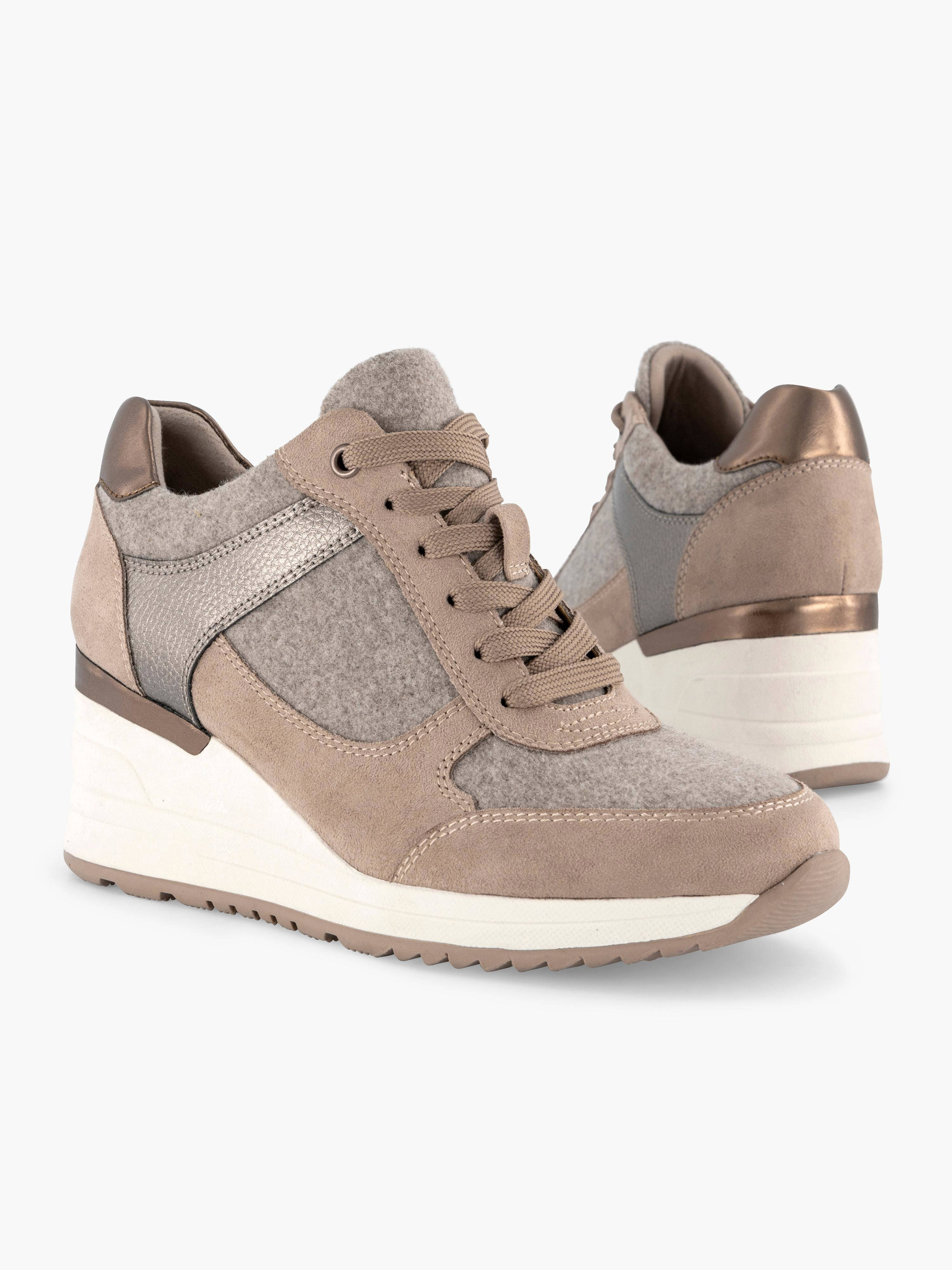 Graceland wedge sneakers taupe | wehkamp