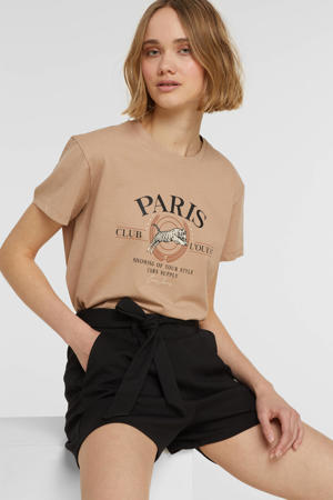 T-shirt PARIS TS met printopdruk lichtbruin