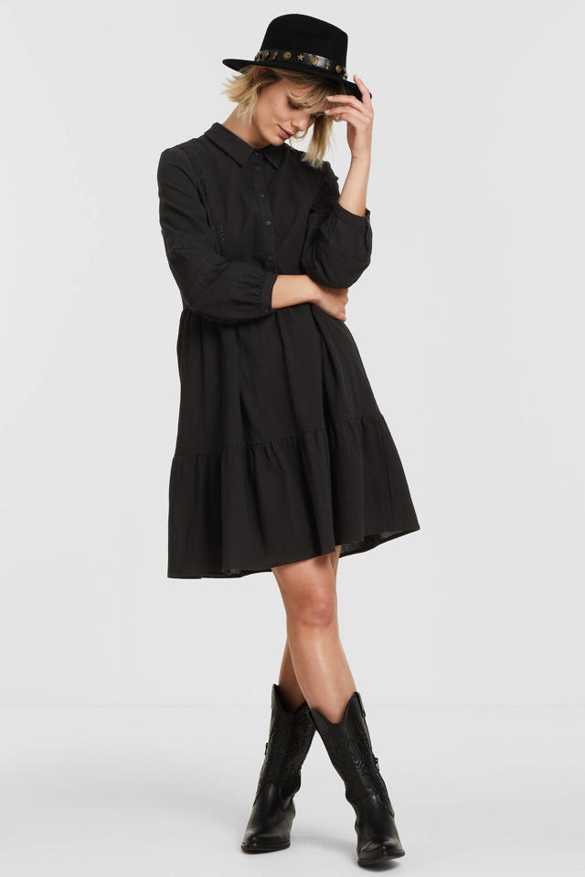 Beoordeling Overleven lager VERO MODA Florine's Favourites jurk VMTRINE zwart met kant | wehkamp