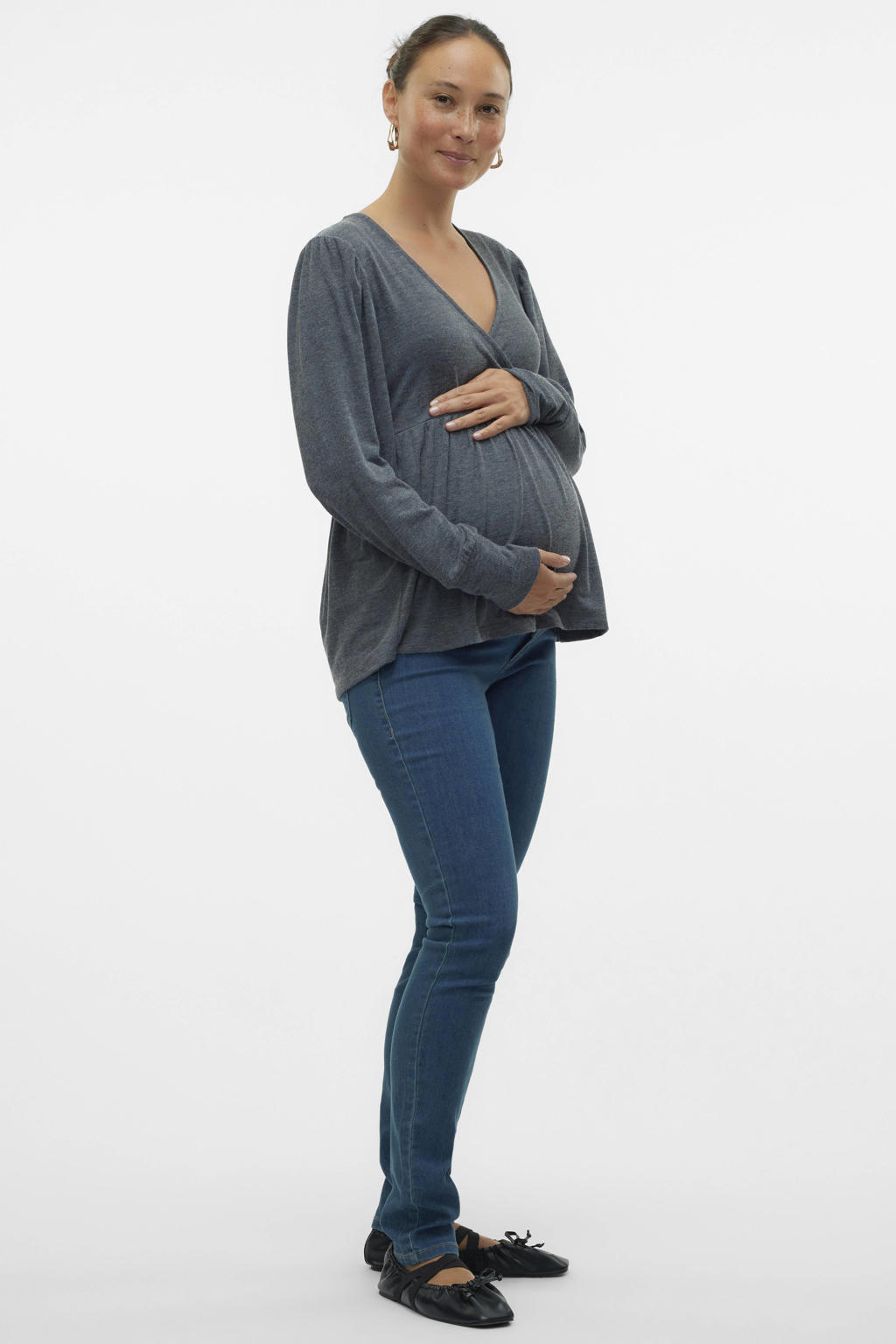 MAMALICIOUS slim fit zwangerschapsjeans JULIA medium blue denim