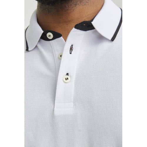 JACK & JONES PLUS SIZE regular polo wit afbeelding