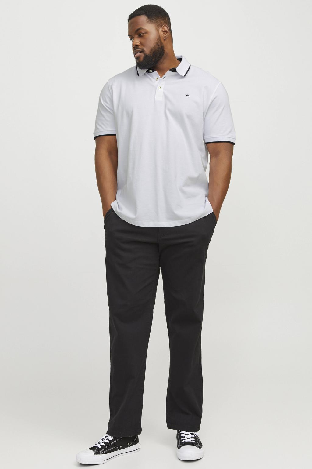 JACK & JONES PLUS SIZE regular polo wit