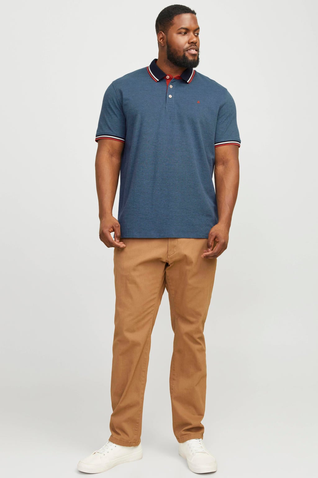 JACK & JONES PLUS SIZE regular polo blauw