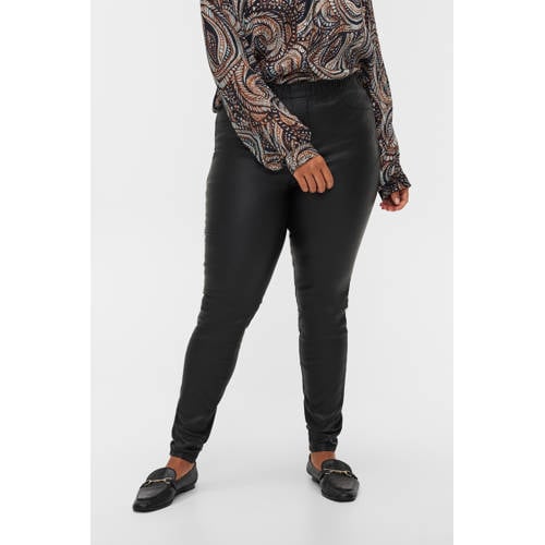 Zizzi Plus Size gecoate legging Mjoy zwart afbeelding
