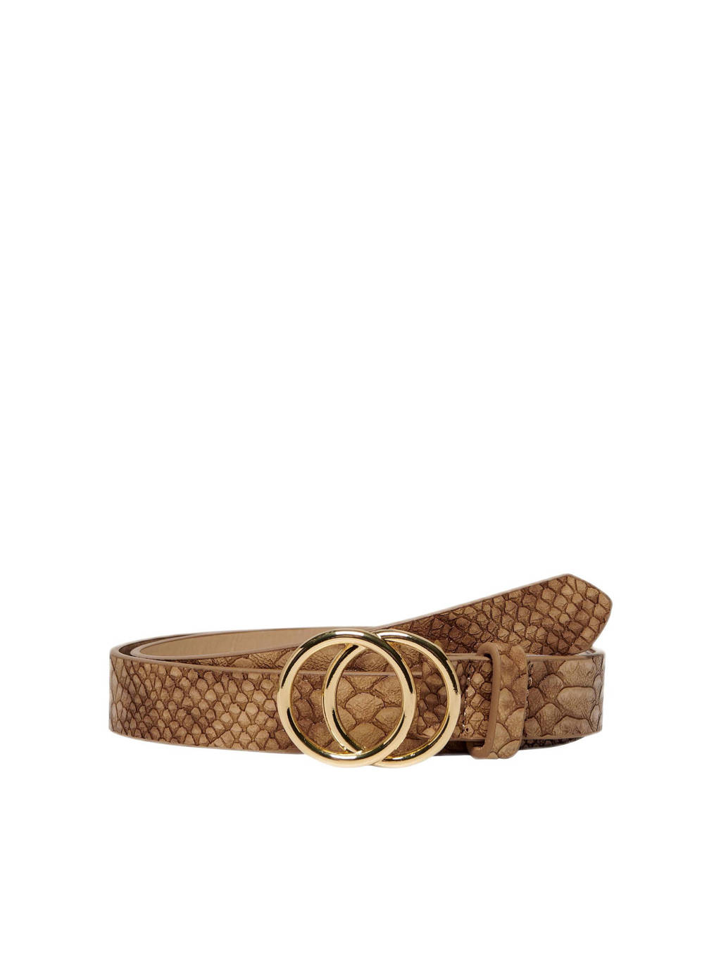 ONLY CARMAKOMA riem CARRASMI met slangenprint cognac