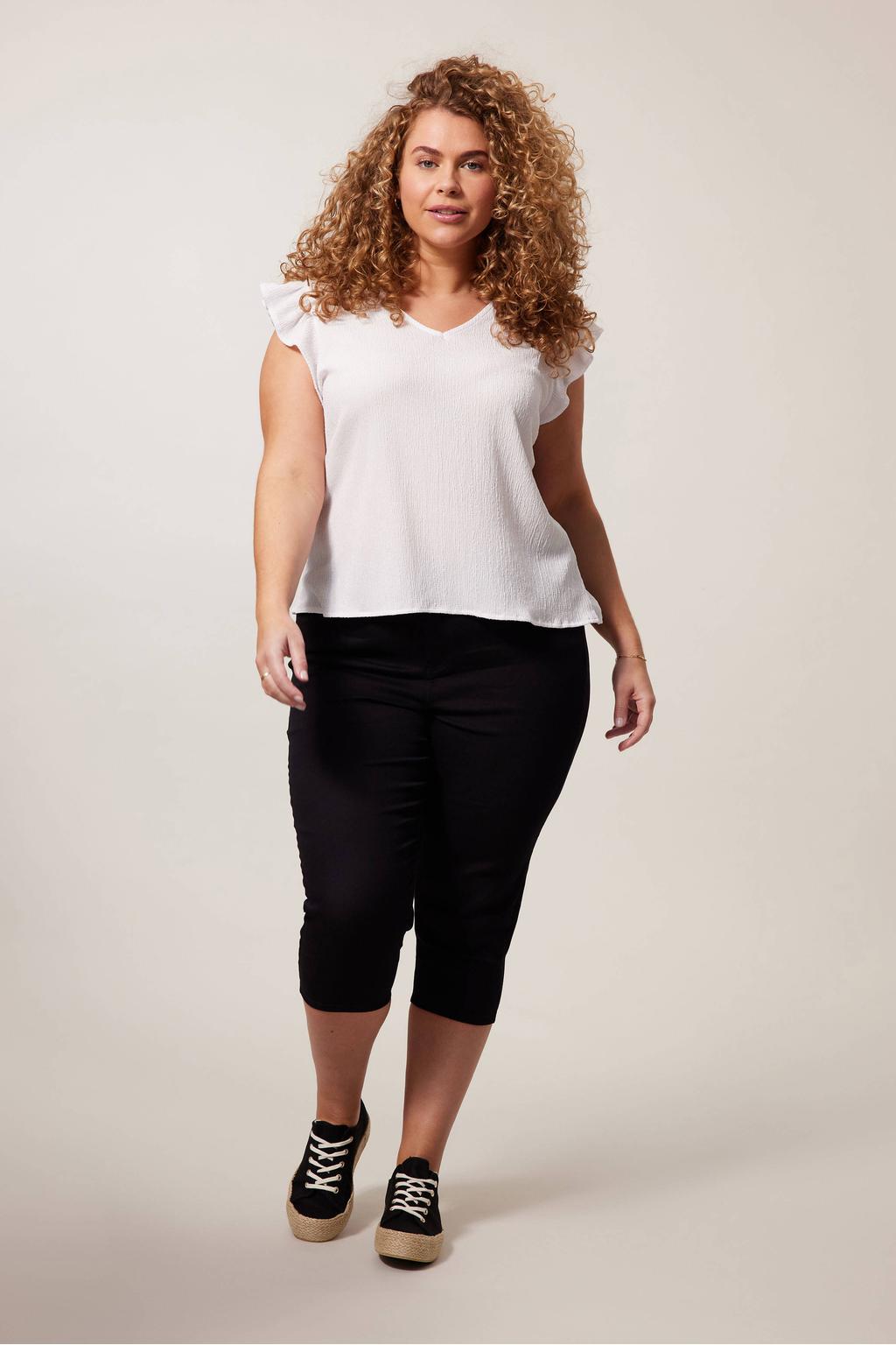 Miss Etam Plus slim fit capri jeans Elise black