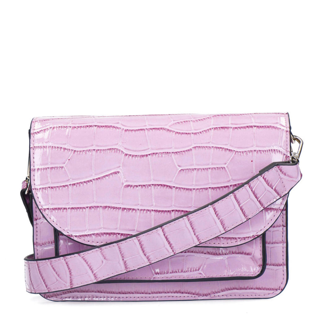 Sacha crossbody tas met crocoprint lila