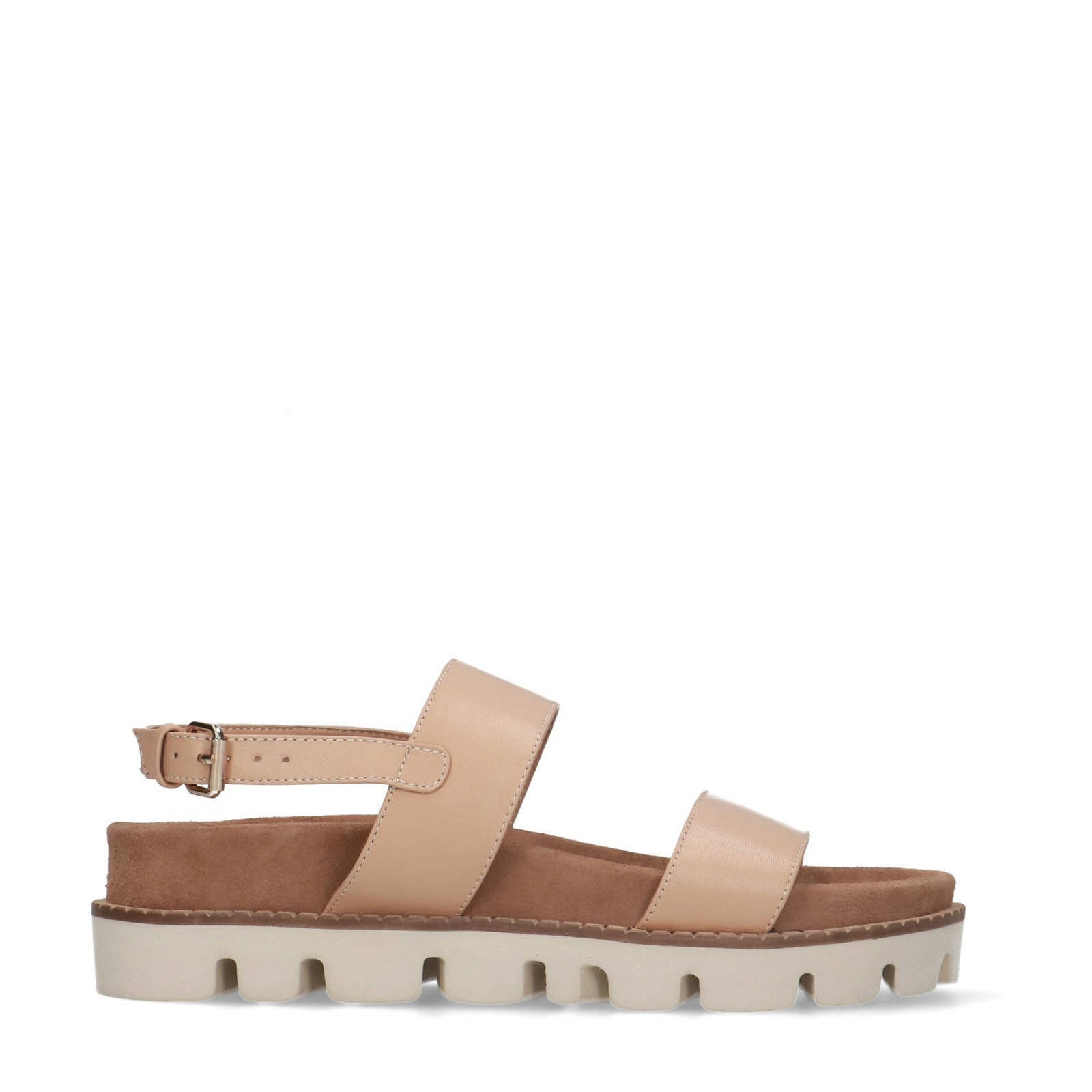 Sacha leren plateau sandalen camel | wehkamp
