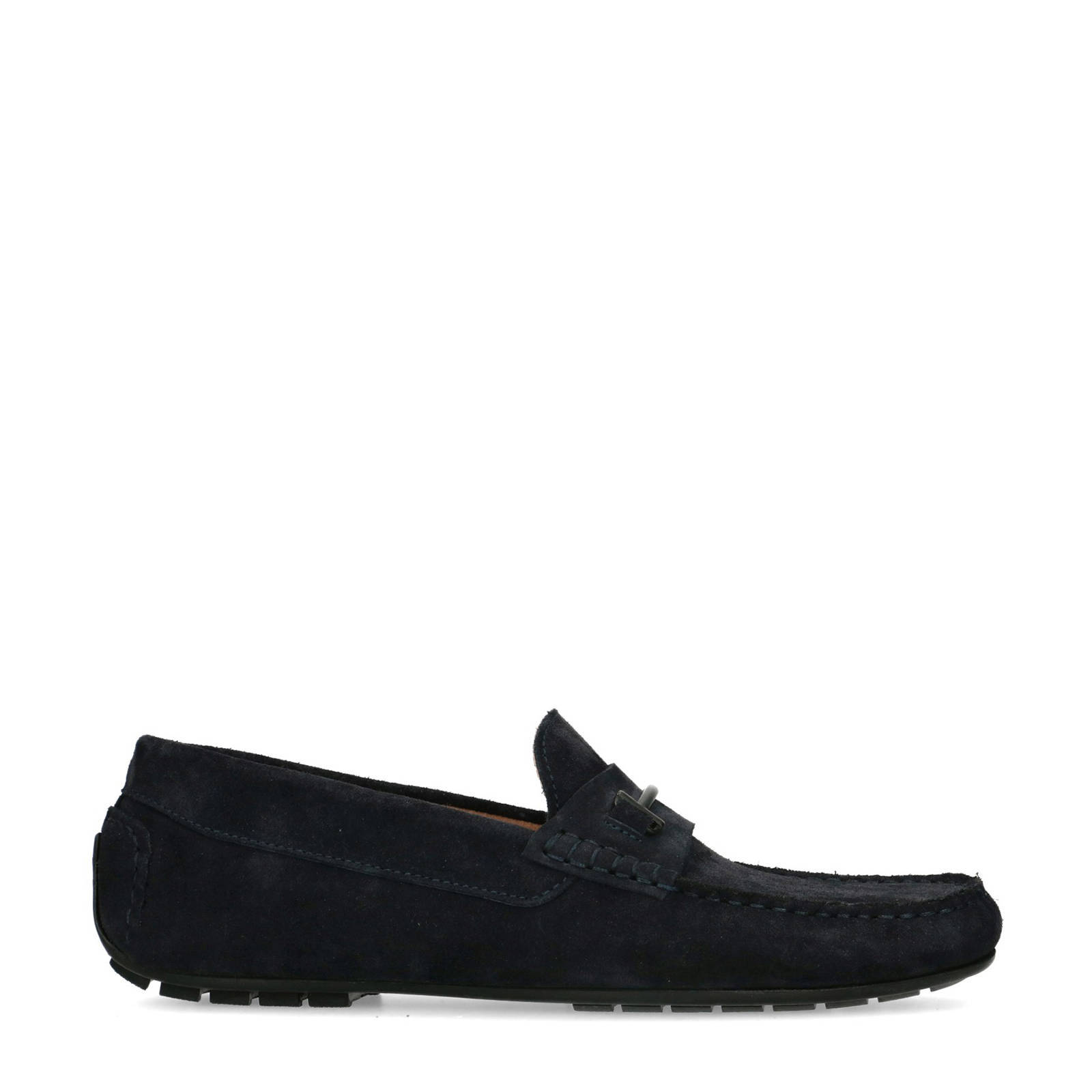Manfield suède mocassins donkerblauw | wehkamp