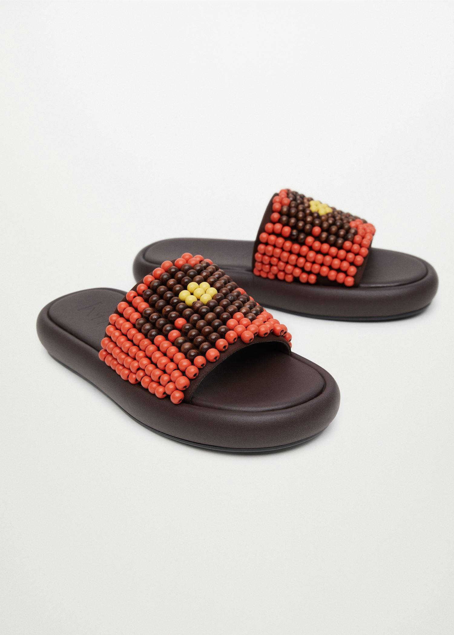 Mango slippers met kralen rood multi wehkamp