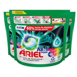 Wehkamp Ariel All-in-1 Pods Touch Van Unstoppables Kleur wasmiddelcapsules - 3 x 35 wasbeuren - voordeelverpakking - 105 wasbeurten aanbieding