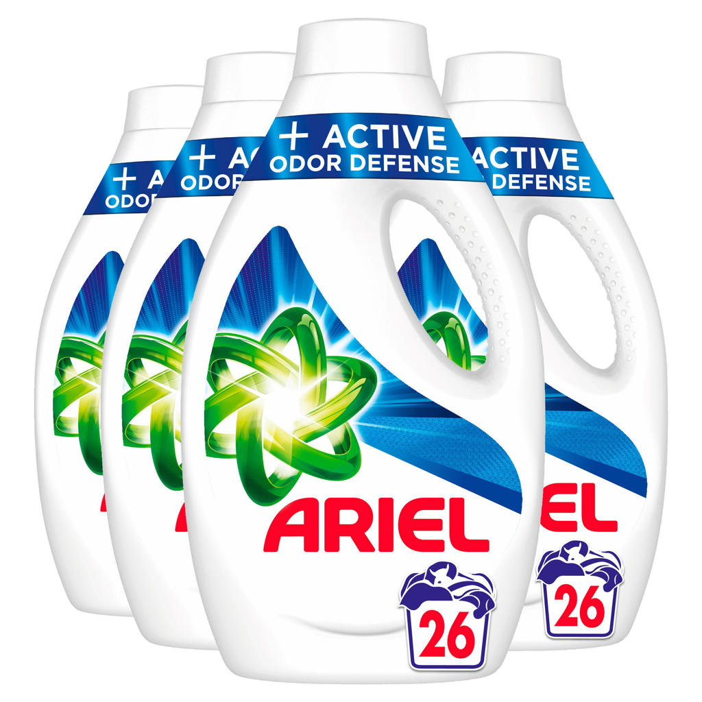 Ariel Actieve Geurbestrijding vloeibaar wasmiddel - 4 x 26 wasbeurten - voordeelverpakking - 104 wasbeurten