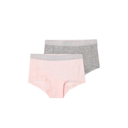 NAME IT KIDS hipster - set van 2 lichtroze/grijs melange afbeelding