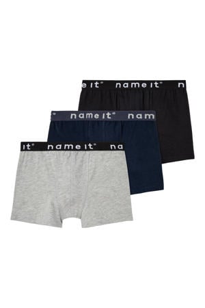 boxershort NKMBOXER - donkerblauw/grijs melange/zwart (set van 3)