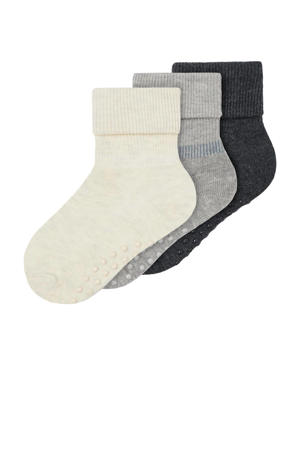 sokken - set van 3 creme/lichtgrijs/donkerblauw