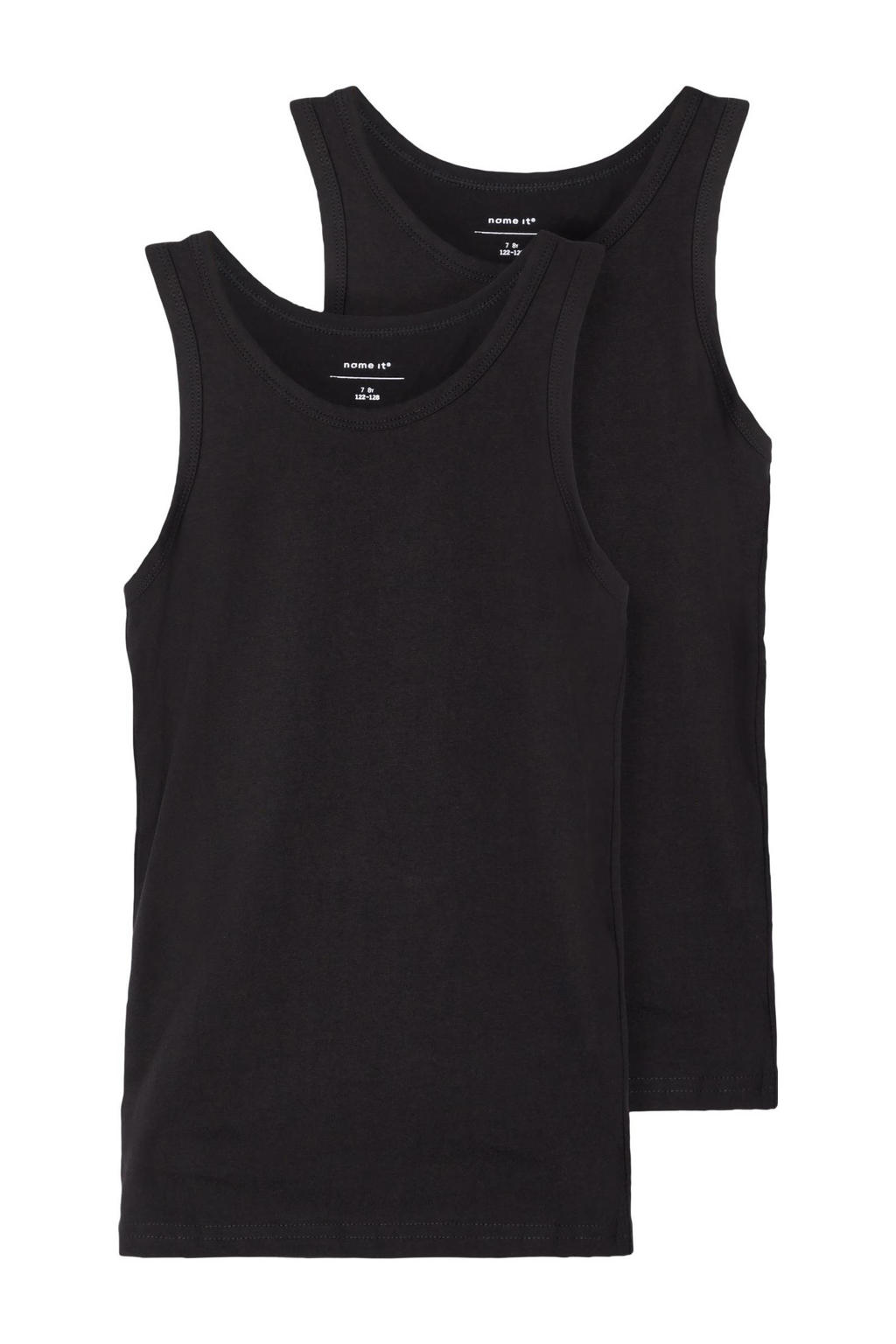 NAME IT KIDS hemd NKMTANK - zwart (set van 2)