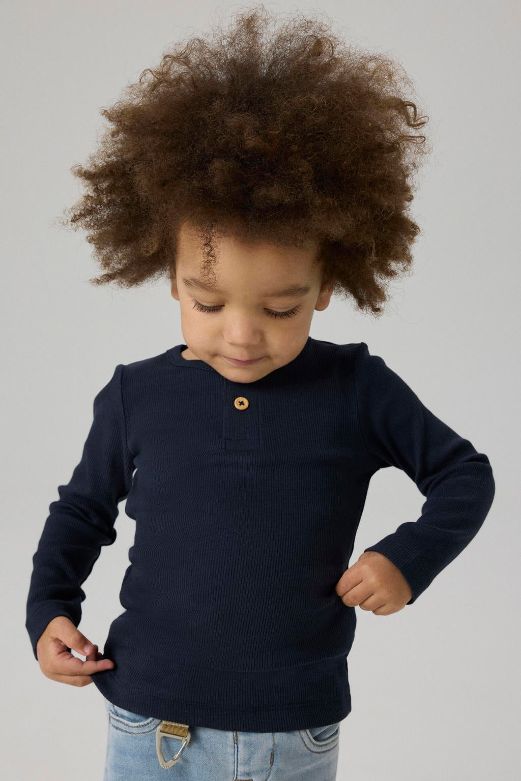 NAME IT MINI ribgebreide longsleeve NMMKAB marine