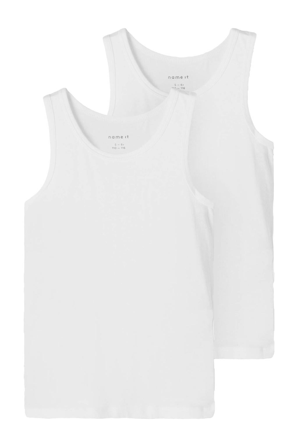 NAME IT KIDS hemd NKMTANK - wit (set van 2)