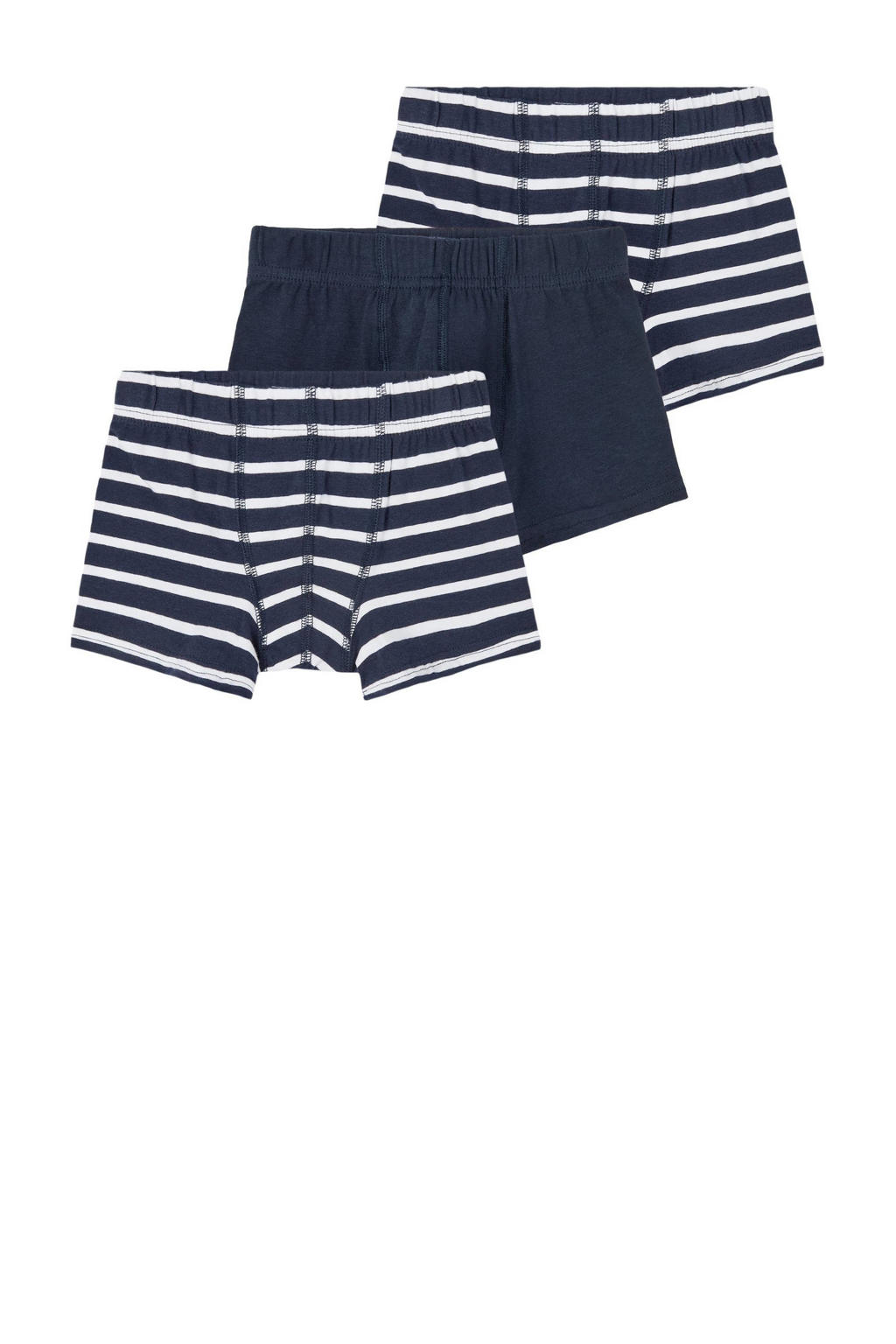 NAME IT KIDS boxershort - donkerblauw/wit (set van 3)