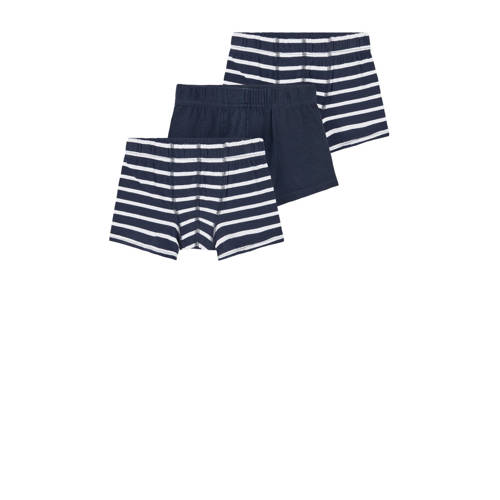 NAME IT KIDS boxershort NKMTIGHTS - set van 3 donkerblauw/wit afbeelding