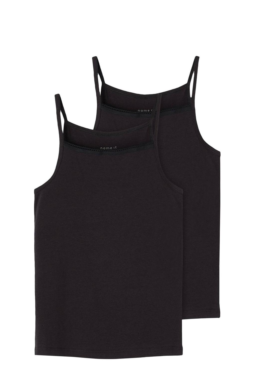 NAME IT KIDS hemd NKFSTRAP - zwart (set van 2)