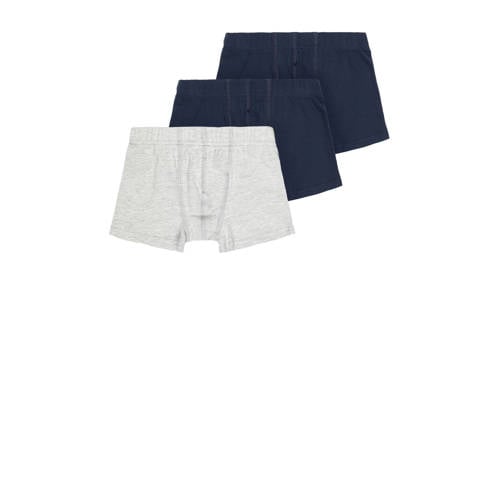 NAME IT KIDS boxershort NKMTIGHTS - set van 3 grijs melange/donkerblauw afbeelding