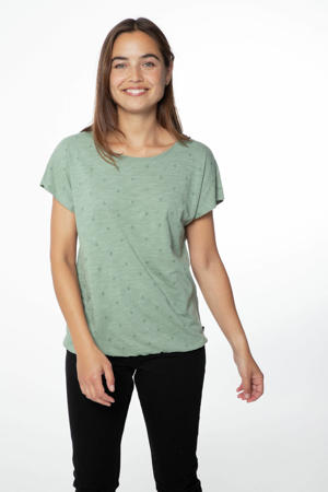 T-shirt NXGWALPOLE met all over print groen
