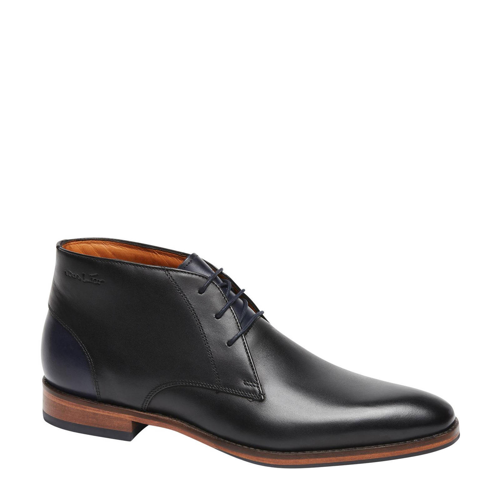 Van Lier Matthieu leren veterschoenen zwart | wehkamp
