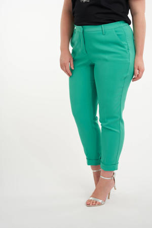 cropped slim fit pantalon groen