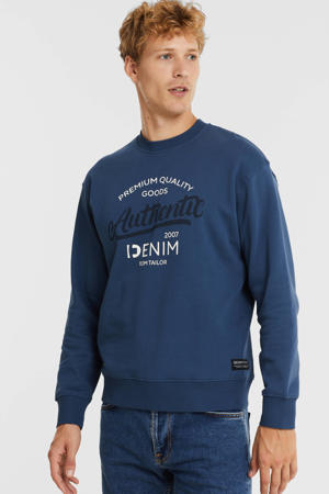 sweater met logo dark duck blue
