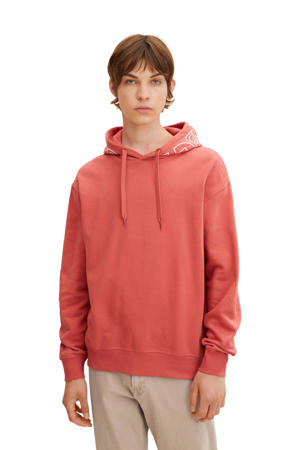hoodie met printopdruk smoky red