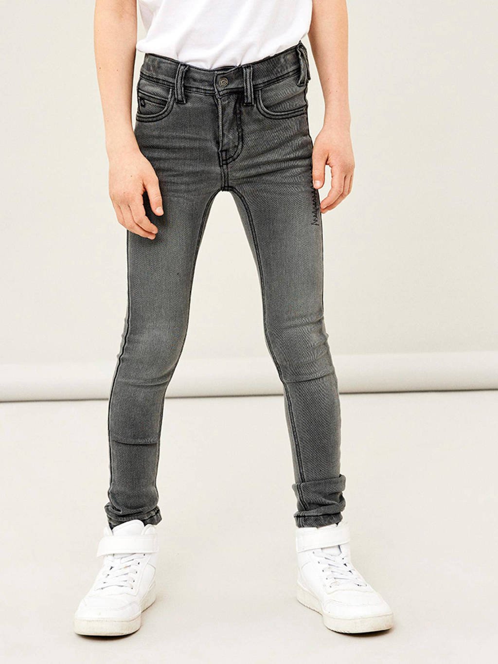Menda City fluweel Salie NAME IT KIDS skinny jeans NKMPETE medium grey denim | wehkamp