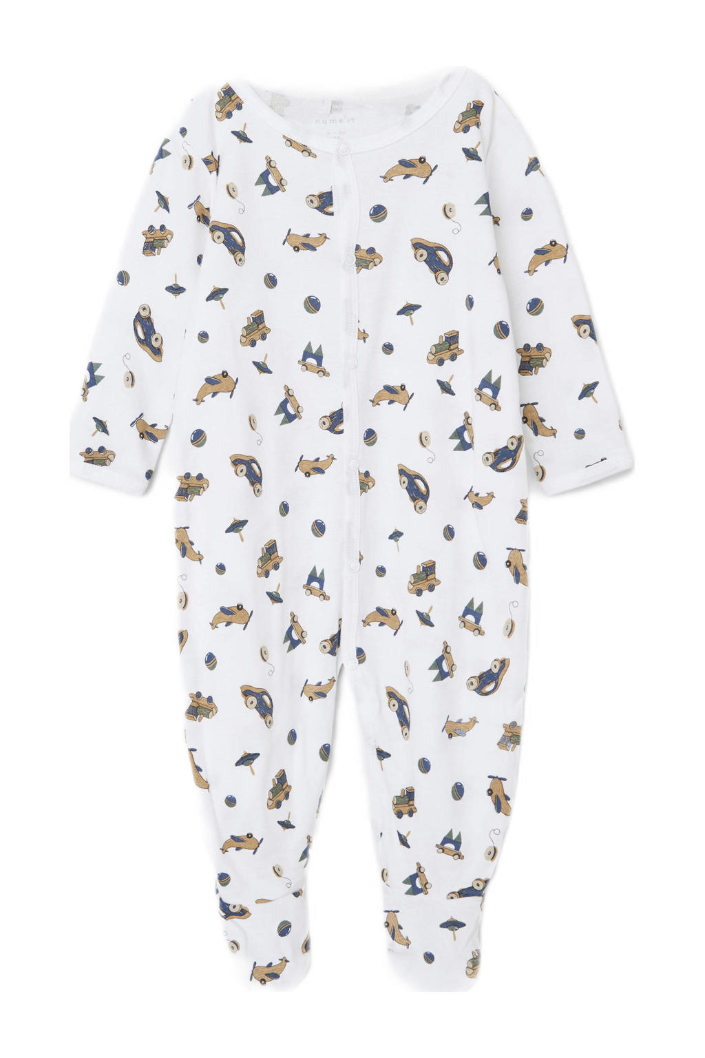NAME IT BABY baby pyjama NBMNIGHTSUIT - set van 2 donkerblauw/wit | wehkamp