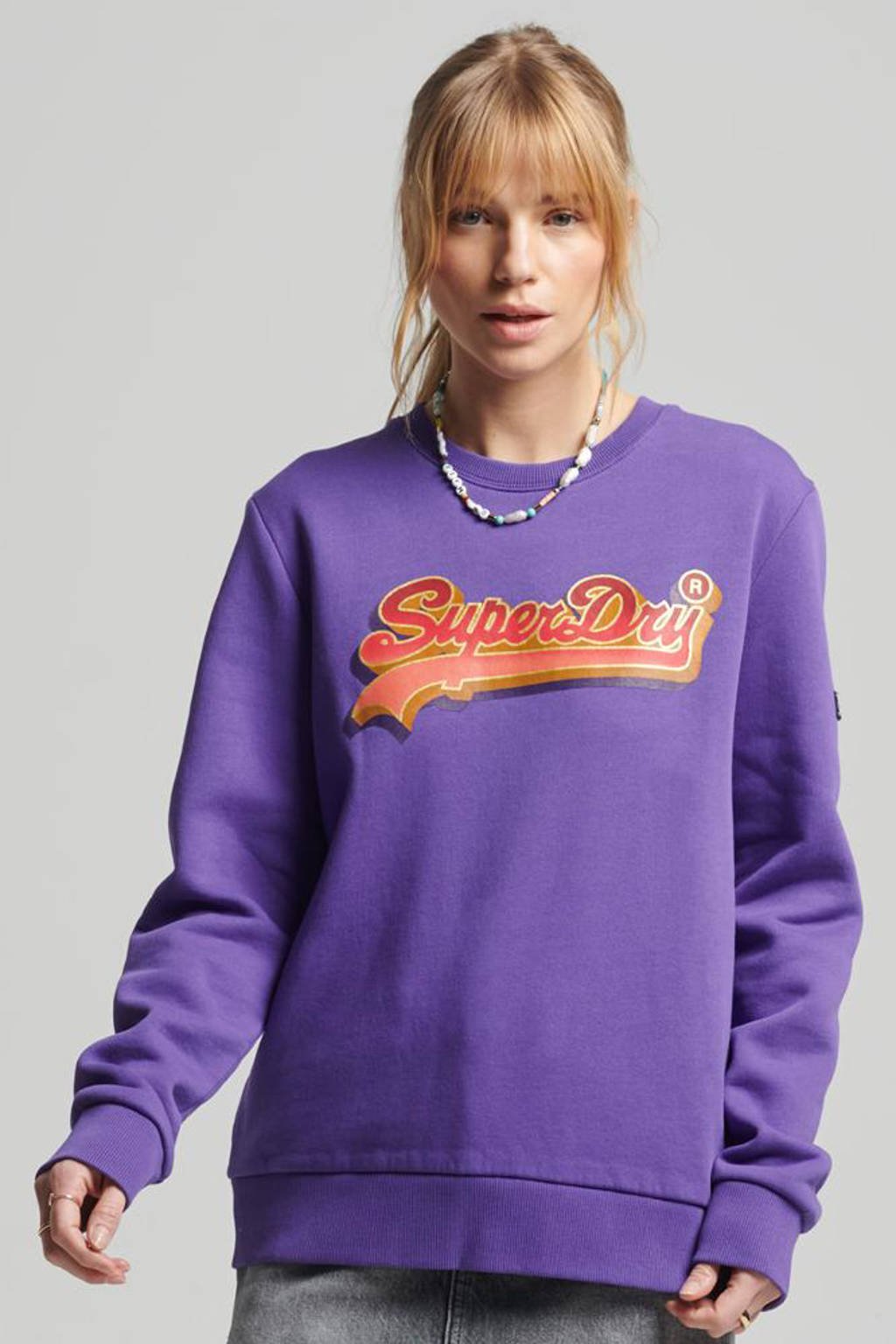 Superdry sweater met printopdruk paars