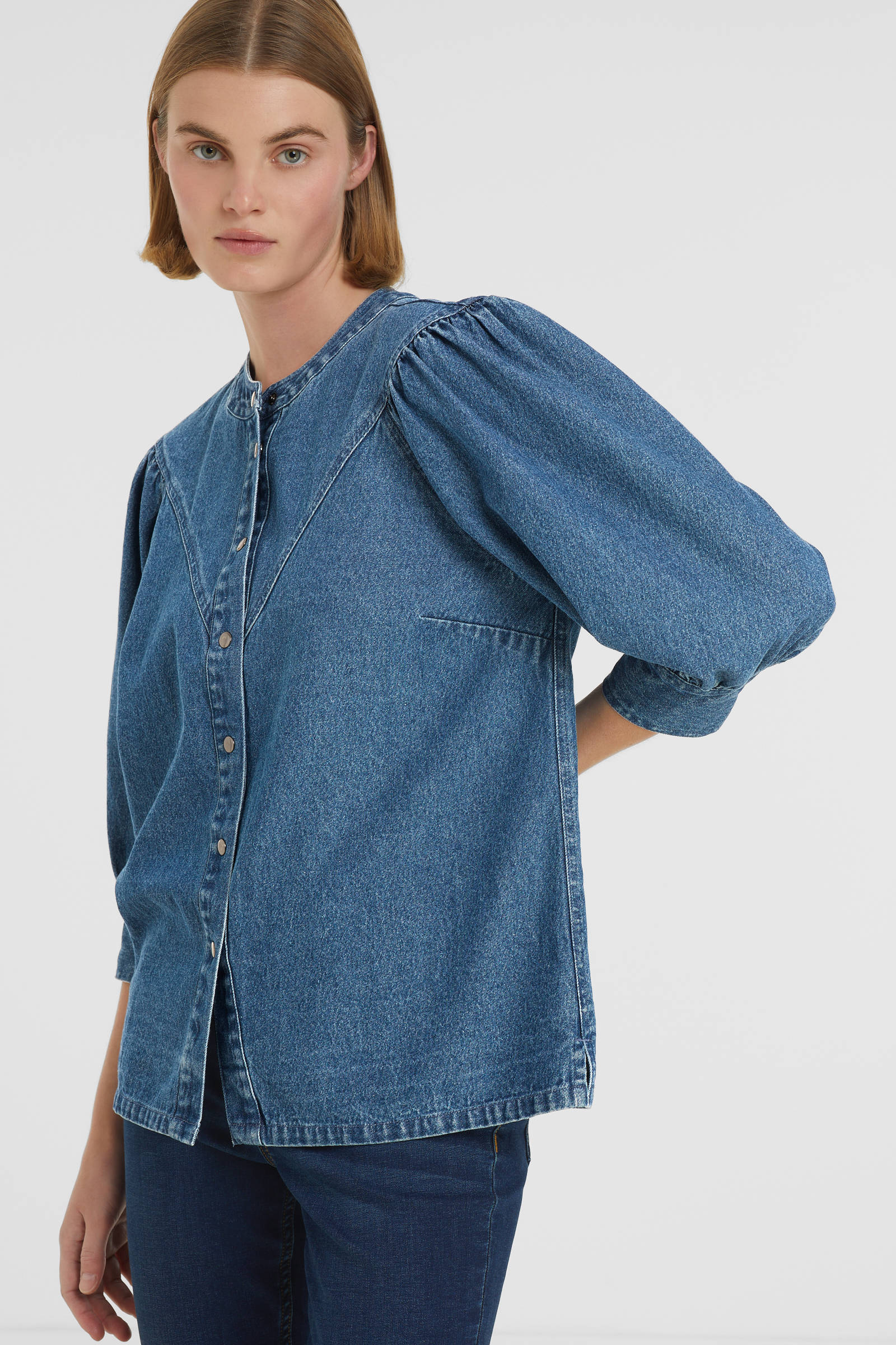 Guess Jeans blouse korenblauw-donkerblauw Jeans-look Mode Blouses Jeans blouses 