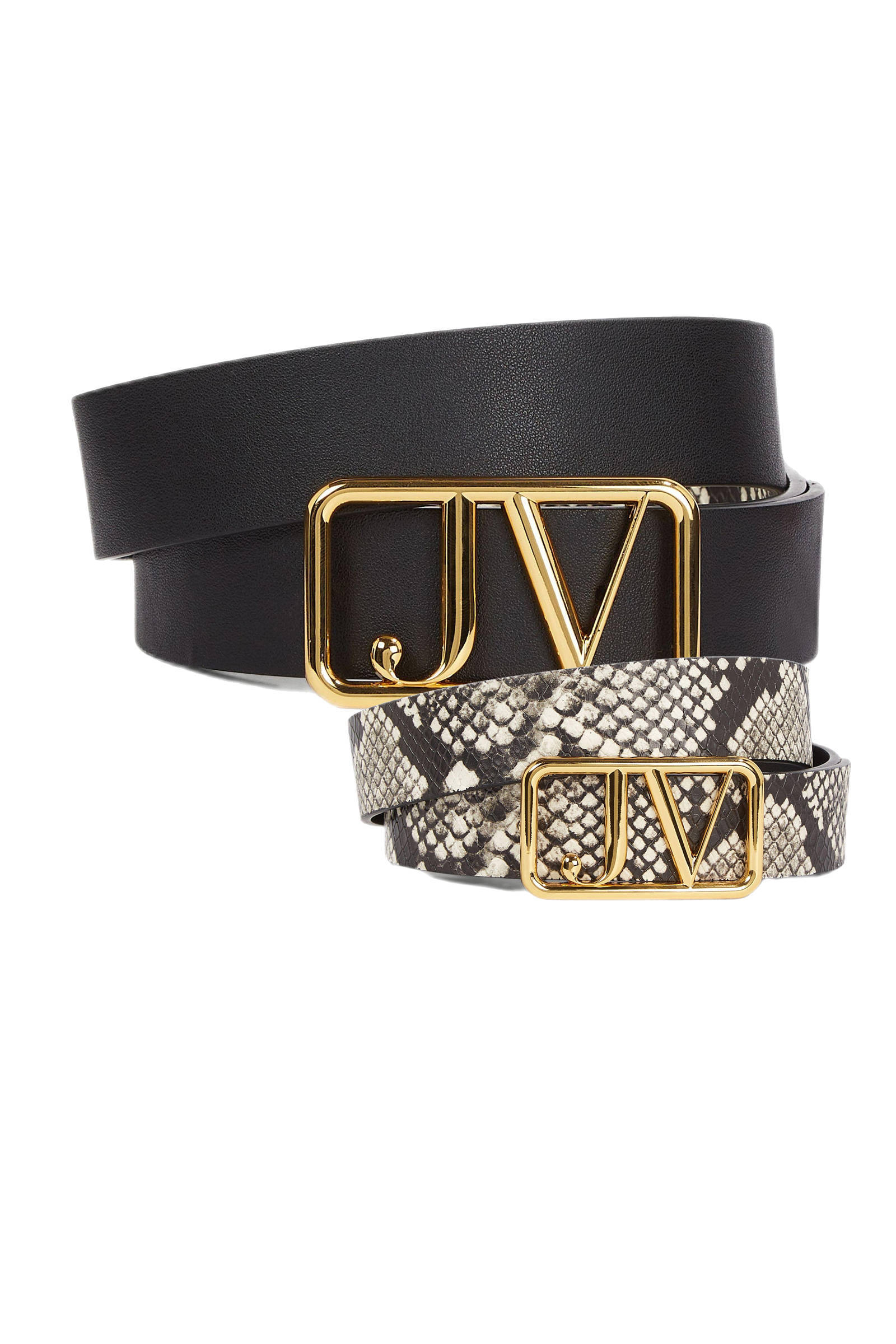 JOSH V reversible riem Leontien met slangenprint zwart/ecru | wehkamp