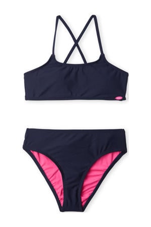 crop bikini Essentials donkerblauw/roze