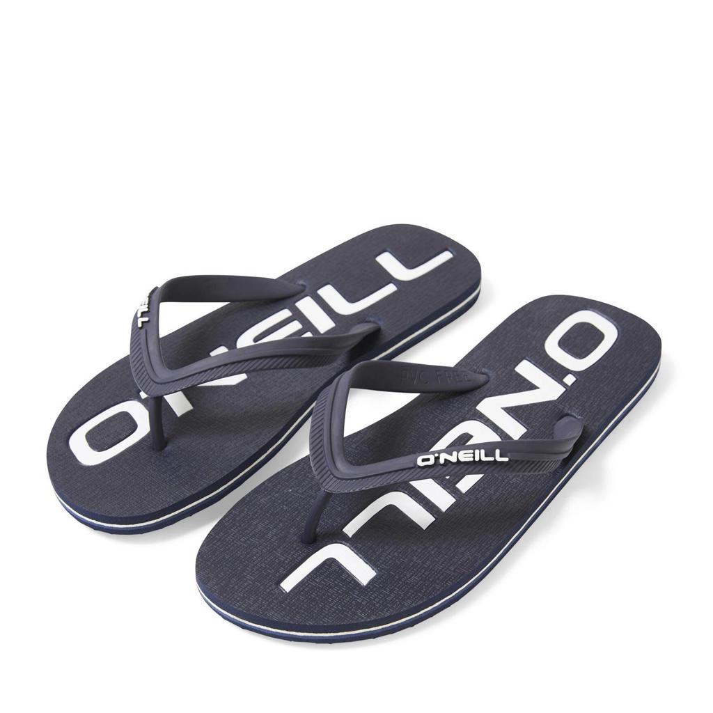 Donkerblauw en witte heren O'Neill Profile Logo Sandals teenslippers van 100% polyethylene 