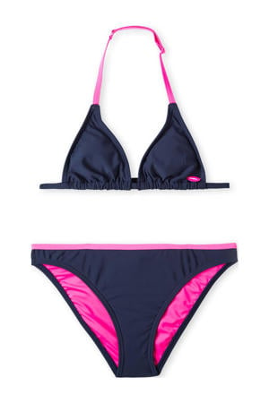 triangel bikini Essentials donkerblauw/roze