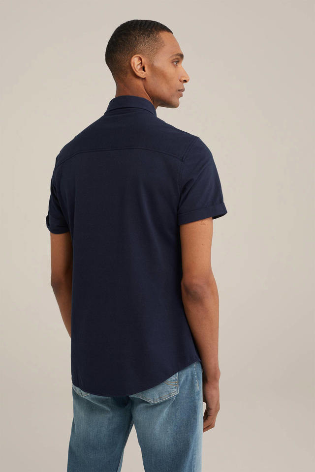 Ramkoers uitbreiden Likken WE Fashion slim fit overhemd donkerblauw | wehkamp