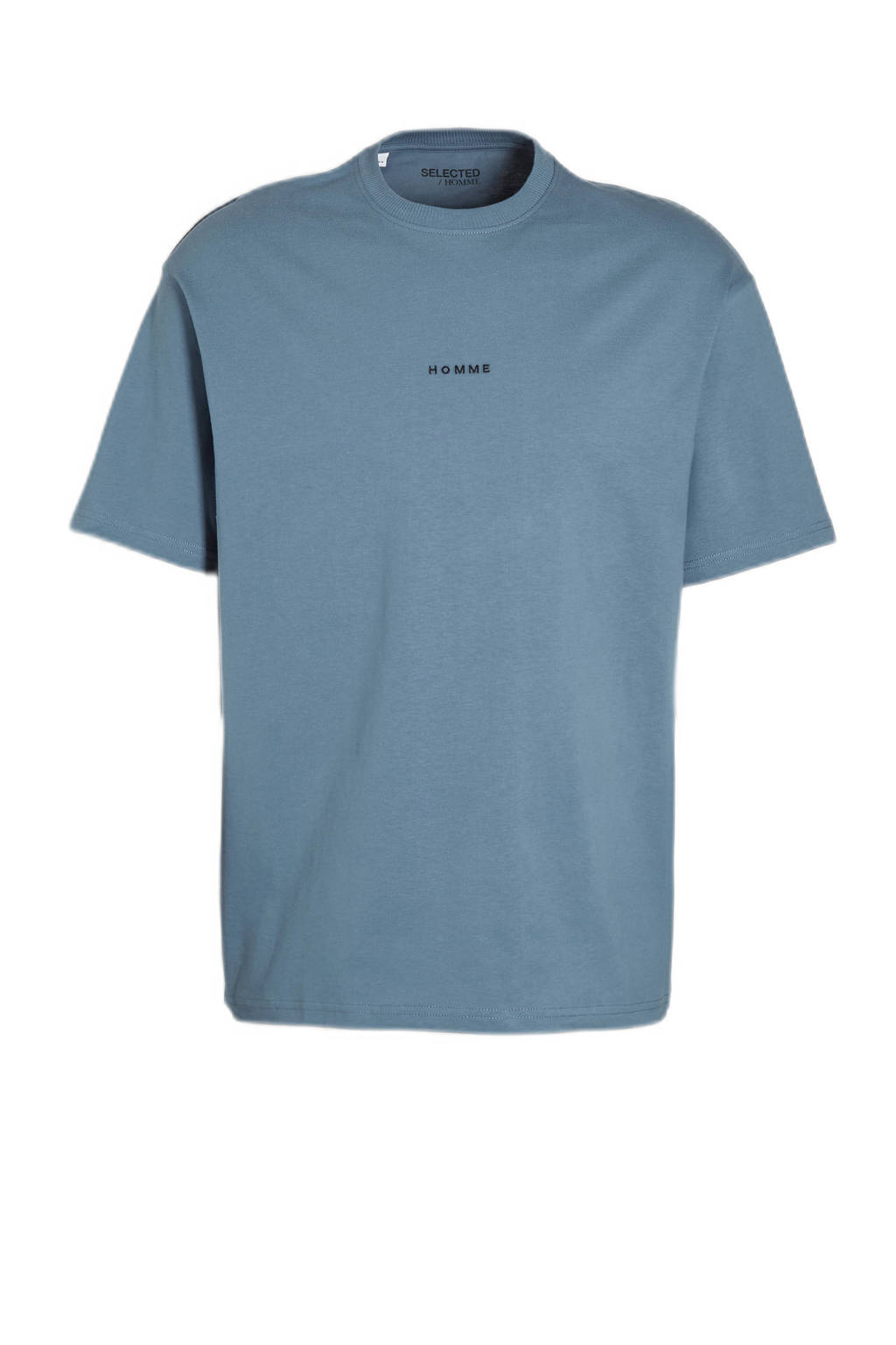 SELECTED HOMME T-shirt SLHLOOSEHANKIE met biologisch katoen bering sea