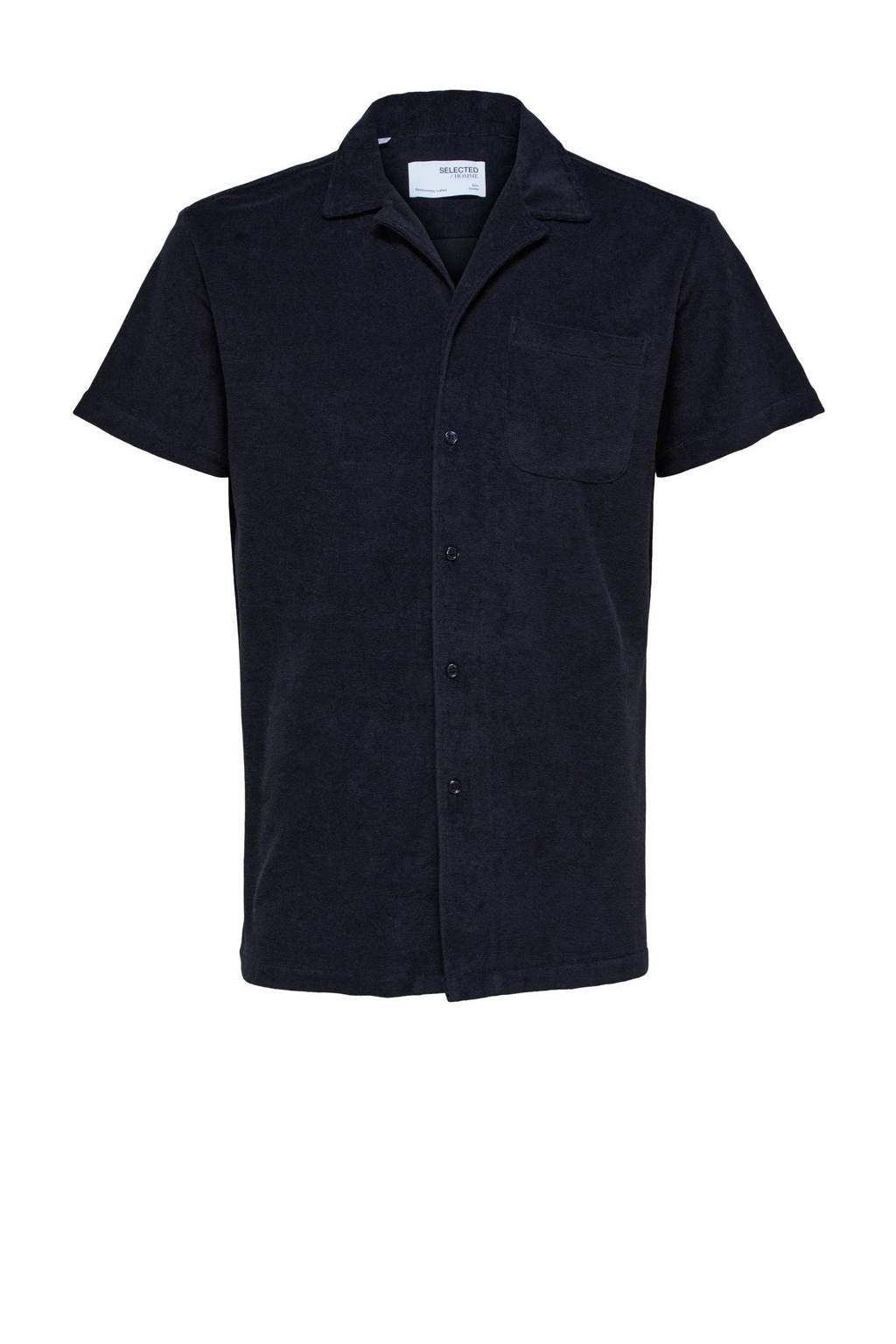 SELECTED HOMME badstof regular fit overhemd sky captain