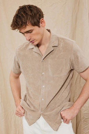 badstof regular fit overhemd pure cashmere