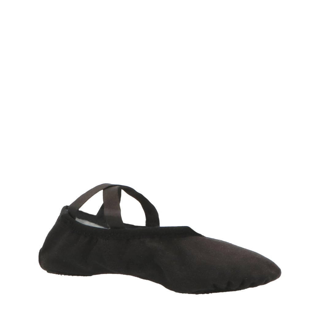 Zwarte meisjes Papillon PA1014 Jr. balletschoenen van canvas met veters