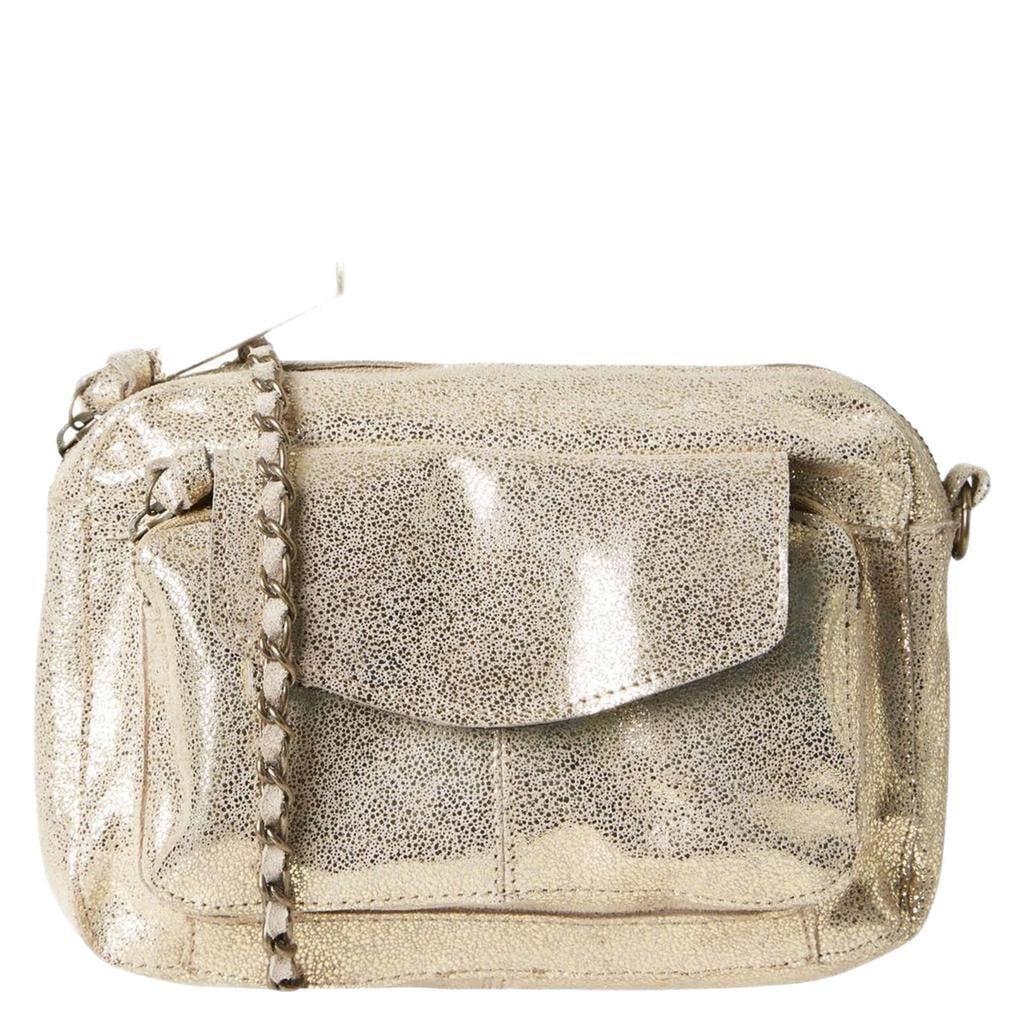 PIECES leren crossbody tas PCNAINA goud